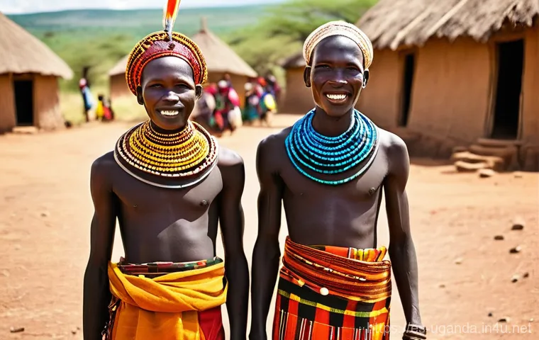 우간다의 주요 부족과 문화 - **Banyankole Pastoral Elegance with Ankole Cattle:**
    A breathtaking panoramic view of the rollin...